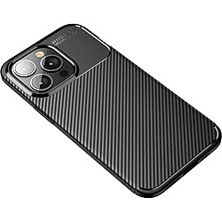 Xeptio Coque brossée noire Apple iPhone 14 6,1 pouces 5G style Carbon Antichoc - Accessoires