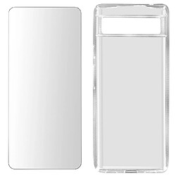 Avizar Coque pour Google Pixel 6a Silicone Gel et Film Verre Trempé 9H transparent