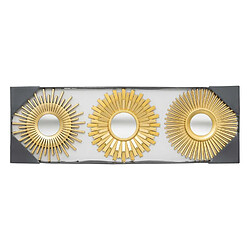 Atmosphera, Createur D'Interieur Lot de 3 miroirs Soleil - Diam. 25 cm - Doré