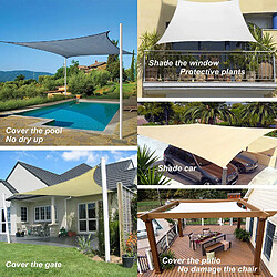 Avis Triangle Shade Sail Anti-UV Outdoor Net Rectangle Extérieur Kaki