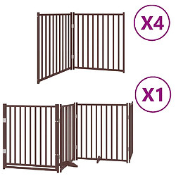 vidaXL Barrière pour chien porte pliable 12 panneaux bois de peuplier