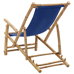 Acheter vidaXL Chaise de terrasse Bambou et toile Bleu marine