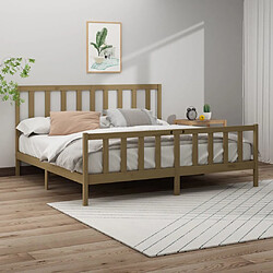 vidaXL Cadre de lit sans matelas marron miel 200x200cm bois pin massif