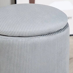 Acheter Venture Home Pouf Limpen 32x32x40 cm Velours côtelé Gris