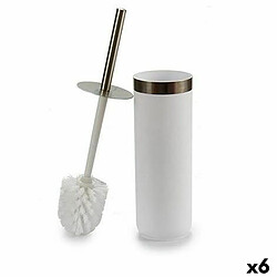 Berilo Brosse de salle de wc Blanc Argenté Plastique 9,5 x 38,5 x 9,5 cm (6 Unités)