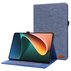 Etui en PU avec support et porte-carte pour votre Xiaomi Pad 5/Pad 5 Pro - bleu