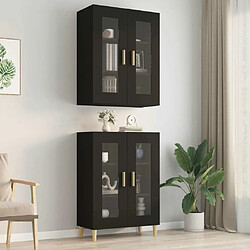 Maison Chic Armoire murale suspendue,Meuble de Rangement pour salon,cuisine Noir 69,5x34x90 cm -MN93697