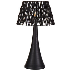 Beliani Lampe à poser en bois de manguier noir PELLEJAS