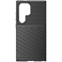 Avizar Coque Souple pour Samsung Galaxy S24 Ultra Design Strié Antidérapant Noir