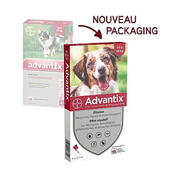 Advantix Chien Moyen - Anti-Puces et Anti-Tiques - 10-25KG - 4 Pipettes