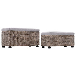 Helloshop26 Banquette pouf tabouret meuble banc 2 pcs jacinthe d'eau gris 3002178