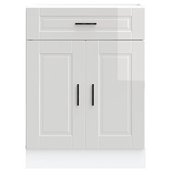 Avis vidaXL Armoire de cuisine Porto blanc brillant bois ingénierie