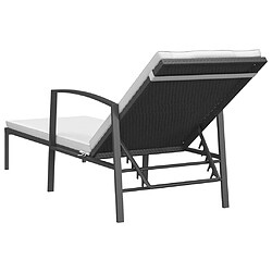 Helloshop26 Lot de 2 transats chaise longue bain de soleil lit de jardin terrasse meuble d'extérieur avec table résine tressée noir 02_0012134 pas cher