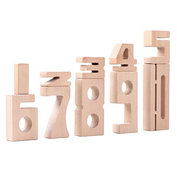 Enfant en bas âge Enfants Montessori Math Blocs de Construction 1-10 Nombre Comptage Empilage Jeu Jouets, Beechwood