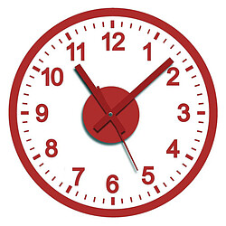 Horloge Murale Autocollant Rouge