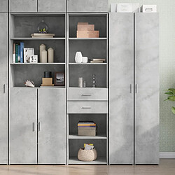 vidaXL Buffet haut gris béton 50x42,5x185 cm bois d'ingénierie