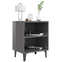 Avis Maison Chic Table de chevet,Table de nuit,Table d'appoint pour salon avec pieds en métal gris brillant 40x30x50 cm -MN62765