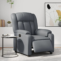 vidaXL Fauteuil inclinable électrique Gris Similicuir