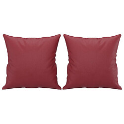 Acheter vidaXL Ensemble de canapés 2 pcs et coussins rouge bordeaux similicuir