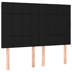 vidaXL Têtes de lit 4 pcs Noir 72x5x78/88 cm Tissu