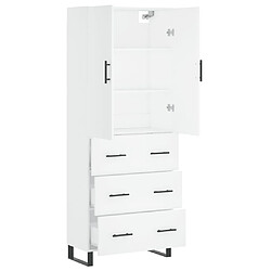 Avis vidaXL Buffet haut Blanc 69,5x34x180 cm Bois d'ingénierie