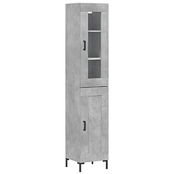 vidaXL Buffet haut Gris béton 34,5x34x180 cm Bois d'ingénierie