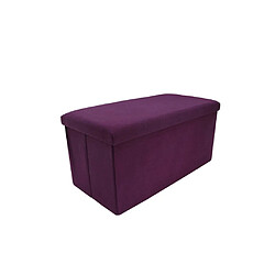 Avis Mobili Rebecca Pouf Repose-Pieds Rangement Violet Coton 38x76x38