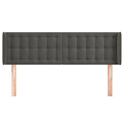 Avis Maison Chic Tête de lit scandinave avec oreilles,meuble de chambre Gris foncé 147x16x78/88 cm Velours -MN34283