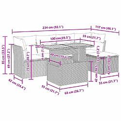 vidaXL Salon de jardin avec coussins 6 pcs beige résine tressée pas cher