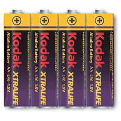 KODAK - Pile - XTRALIFE Alcaline - AA/LR06 - pack de 4 shrink - Multicolore