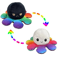 Universal Flip octopus réversible en peluche toyblack / blanc