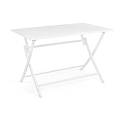 Mes Table de jardin pliante 110x70x71 cm en alu blanc - BAIO