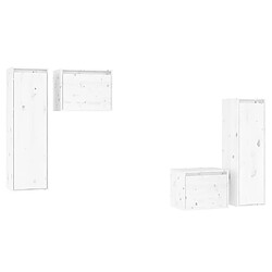 Maison Chic Meubles TV 4 pcs pour salon Blanc Bois massif de pin -MN61894