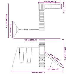 vidaXL Aire de jeux d'extérieur bois massif de douglas pas cher
