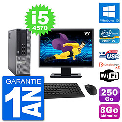 PC Dell 9020 SFF Ecran 19" Intel i5-4570 RAM 8Go Disque 250Go Windows 10 Wifi - Occasion