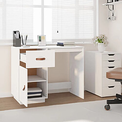 Avis Maison Chic Bureau,Table de travail,bureau de travail pour chambre Blanc 95x50x75 cm Bois massif de pin -GKD58289