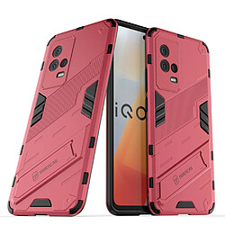 Coque en TPU anti-choc avec béquille rose pour votre Vivo iQOO 8