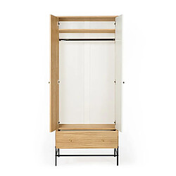 Avis Mes Amoire 2 portes 80x55x190 cm décor naturel et blanc