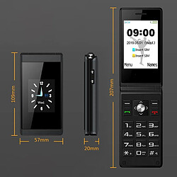 Yonis Téléphone Portable Double Écran Bluetooth FM SOS