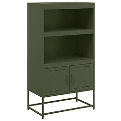 vidaXL Buffet haut vert olive 68,5x38,5x123,5 cm acier