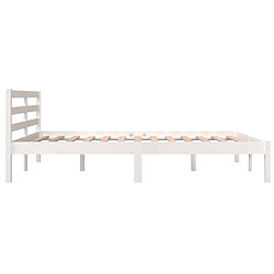 Maison Chic Lit adulte - Lit simple Cadre de lit,Structure du lit Contemporain Bois massif de pin 140x190 cm Blanc -MN82780 pas cher