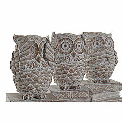 Figurine Décorative DKD Home Decor Résine Hibou (3 pcs) (11 x 11 x 20 cm)