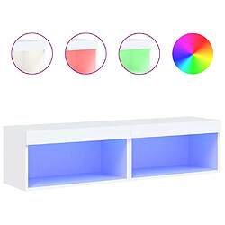 vidaXL Meubles TV avec lumières LED 2 pcs blanc 60x30x30 cm