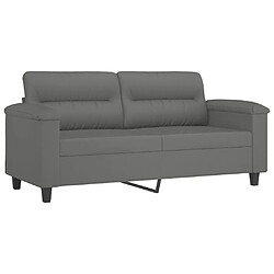 Maison Chic Canapé à 2 places,Sofa de Salon,Canapé droit Gris foncé 140 cm Tissu microfibre -GKD827500