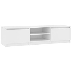 Maison Chic Meuble TV scandinave - Banc TV pour salon Blanc 140x40x35,5 cm Bois d'ingénierie -MN31535