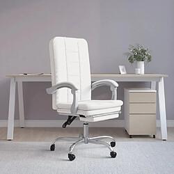 vidaXL Fauteuil inclinable de bureau Blanc Similicuir