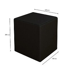 Avis EPIKASA Pouf Milena, Noir, Panneau d'Aggloméré Mélaminé, 34x34x37 cm