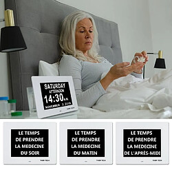 Avis Horloge Calendrier LED DC8010 - 8 pouces - Grande Police - Alarme - Pour les personnes âgées / Alzheimer et les enfants