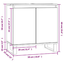 vidaXL Armoire de bain sonoma gris 58x33x60 cm bois d'ingénierie pas cher