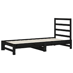 Avis vidaXL Lit coulissant sans matelas noir 2x(90x200) cm